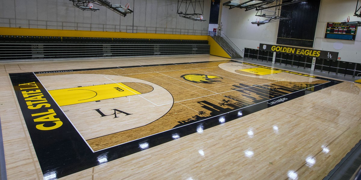 A basketball court.