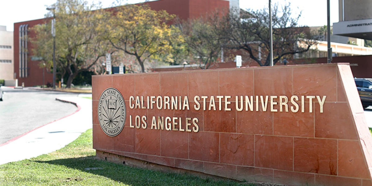 Cal State LA University sign on Paseo Rancho Casilla Rd.