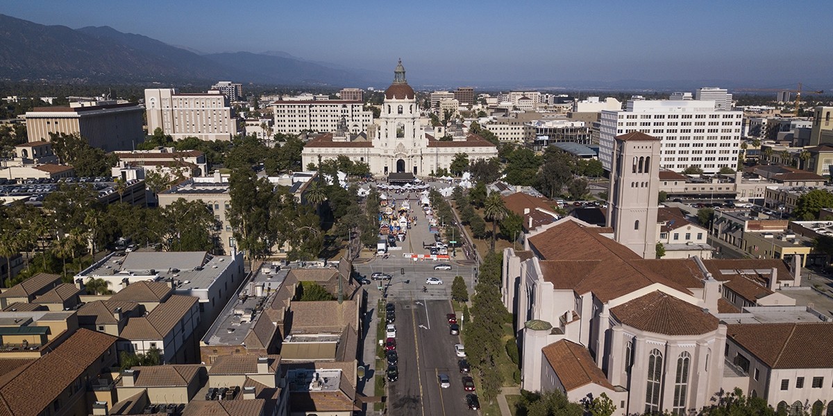 Aerial view of Pasadena and San Gabriel Valley