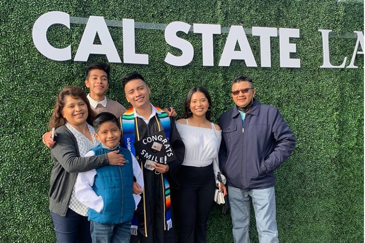 Family with student at graduation