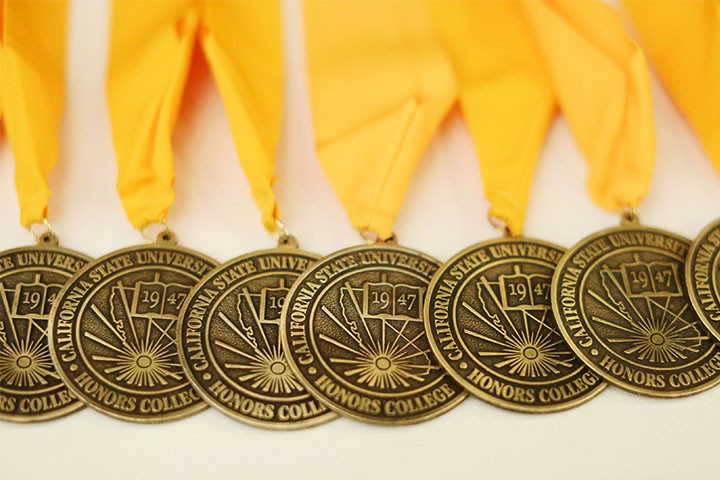 Row of Honors College Medals