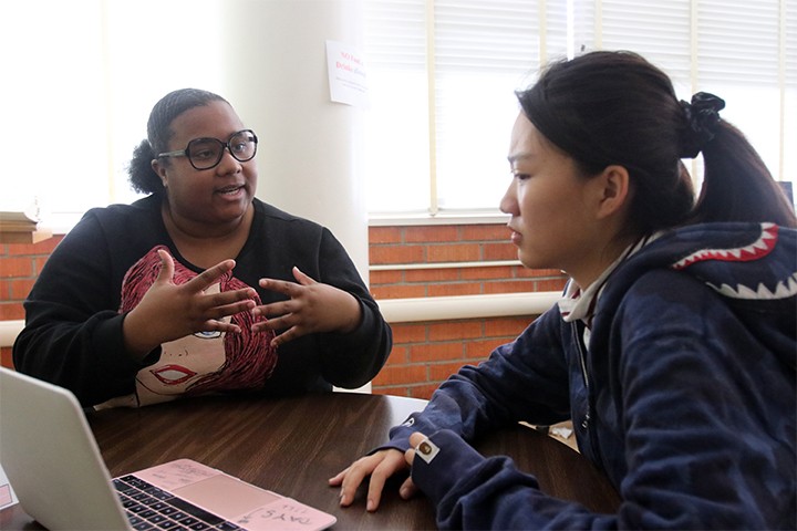 two students in conversation