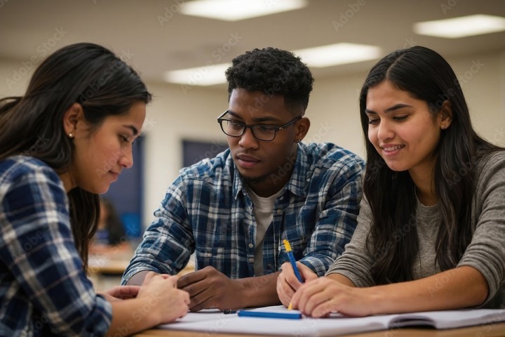 Student working on a project