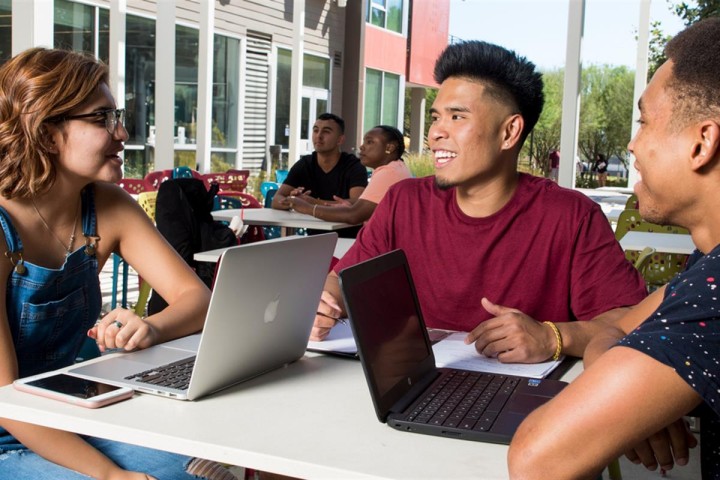 Students with laptops