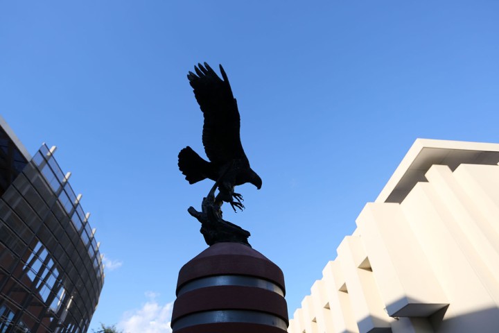 Golden Eagle Statue viewed from below.