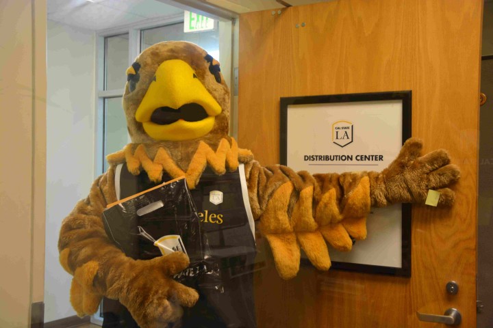 Eddie The Eagle Walking Into the Distribution Center