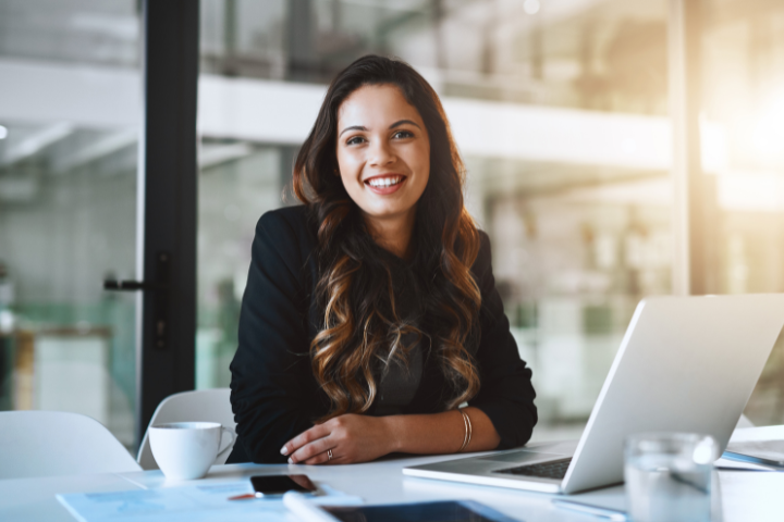 Woman in office