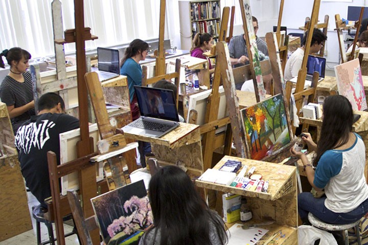Students painting