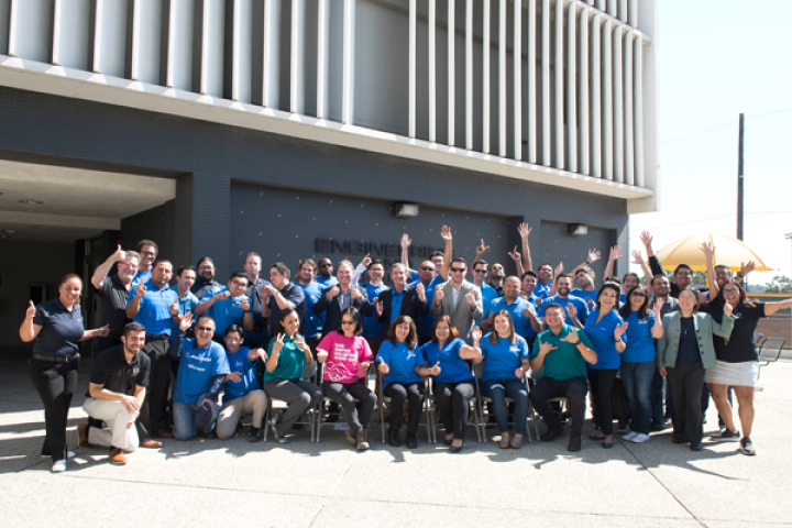 Boeing and Cal State LA ECST teams celebrating the end of a successful 2019 event.