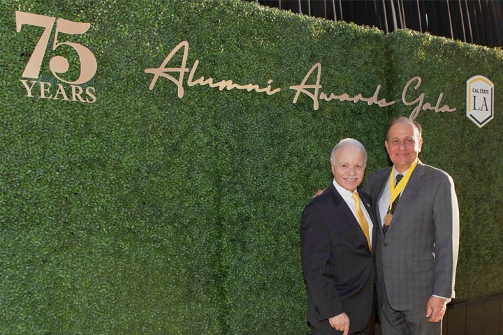 Cal State LA President William Covino and honoree William Zuniga at the awards gala