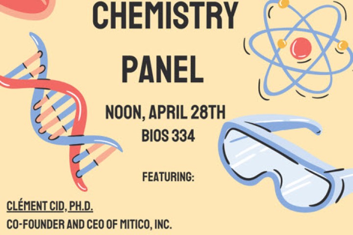 Careers in Chemistry panel on april 28th in Biological sciences 334. More information in captions.