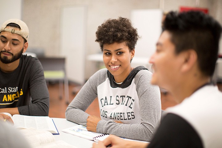 A female student receives advice