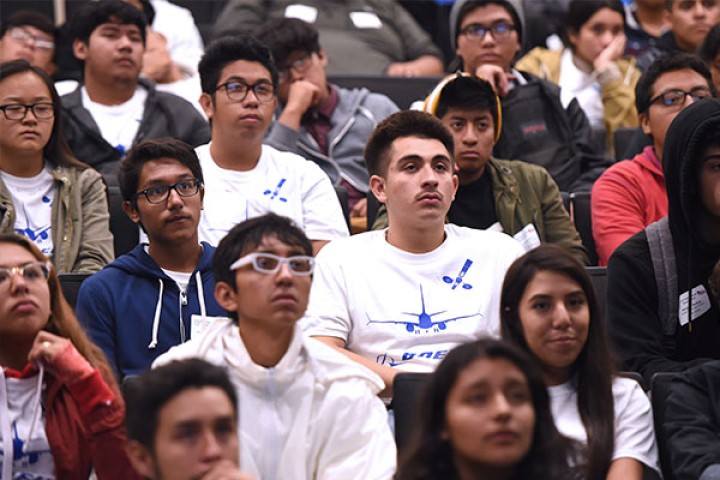 students seated in auditorium