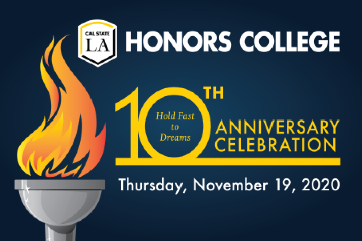 Event announcement Honors College 10th anniversary Thursday, November 19, 2020
