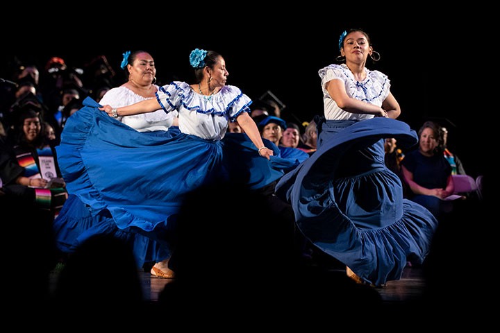 Dancers during the Nuestra Grad Celebration