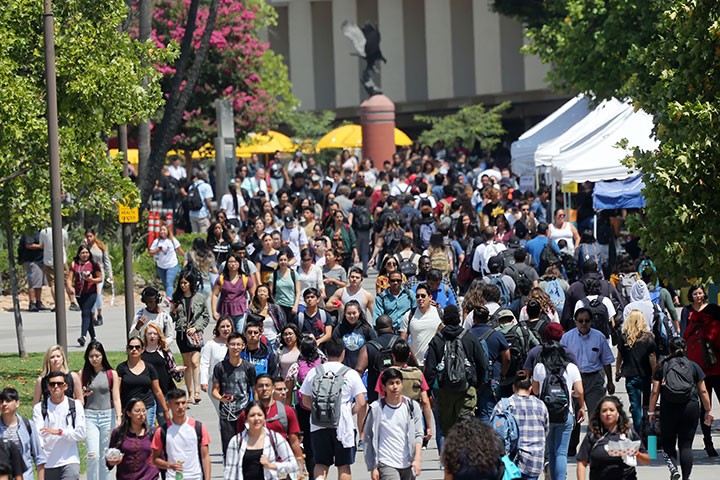 Students on the main walkway
