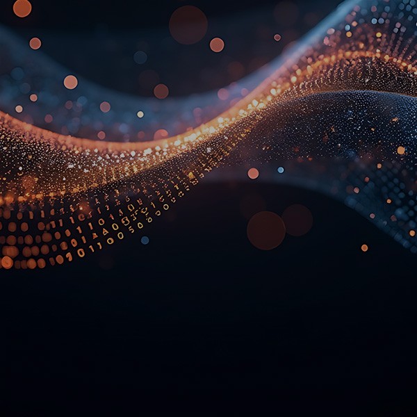 Wave of binary code