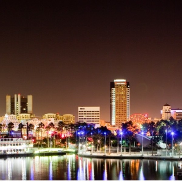 Long Beach Night Cityscape