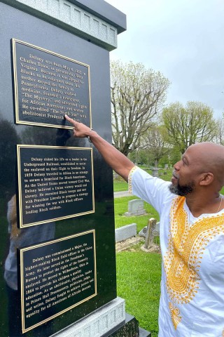Dr. Bush Visiting Dr. Delaney's grave in Wilbeforce, Ohio