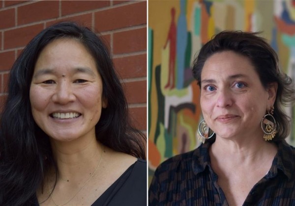 From left, May Fu, chair of the Department of Asian and Asian American Studies, and Alejandra Marchevsky, chair of the Department of Women’s, Gender, and Sexuality Studies.