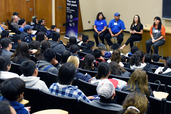 Boeing reps speak in auditorium 