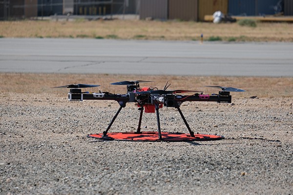CUASC UAV drone black and red on target