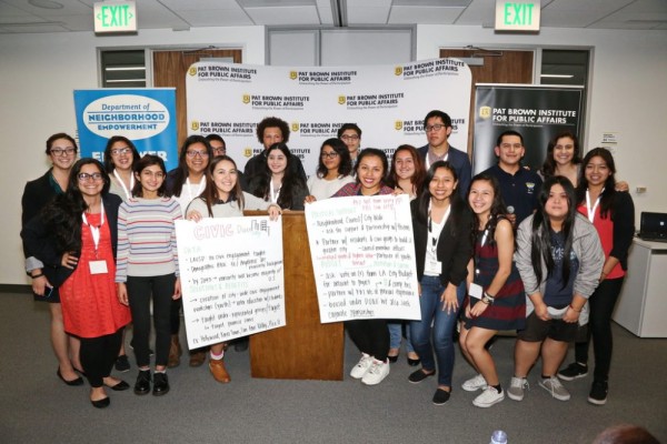 Civic U participants posing at the end of their presentation