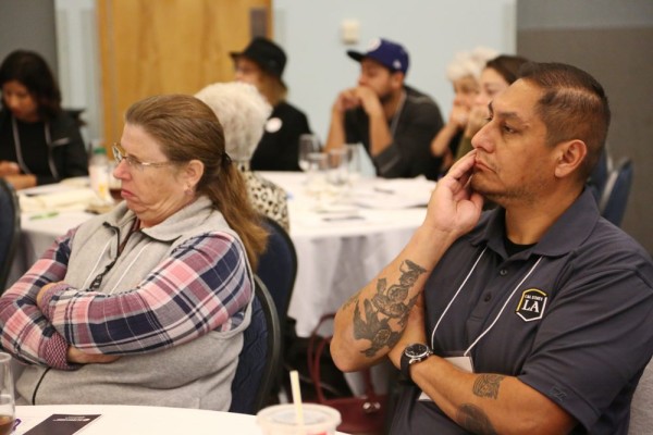 Attendees receiving presentation