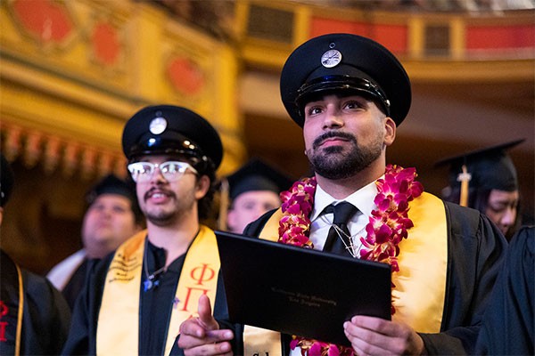 Students looking at stage