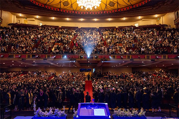 Commencement 2025 students and crowd shot