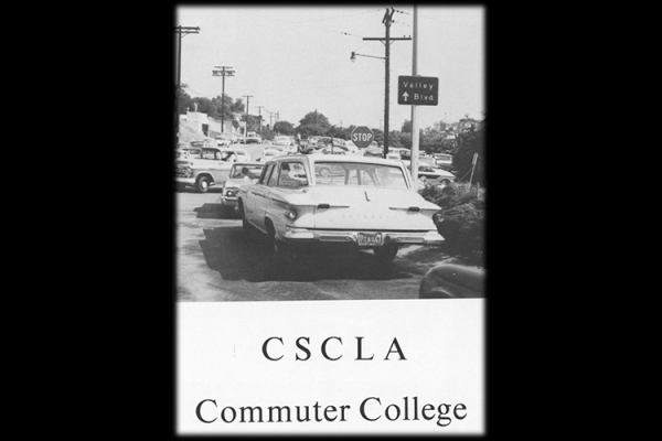 Cars on Valley Blvd going to Cal State LA in 1960s