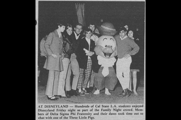 Cal State LA students at Disneyland for Family Night in the 1960s