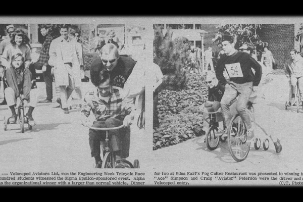 Cal State LA tricycle race in 1960s