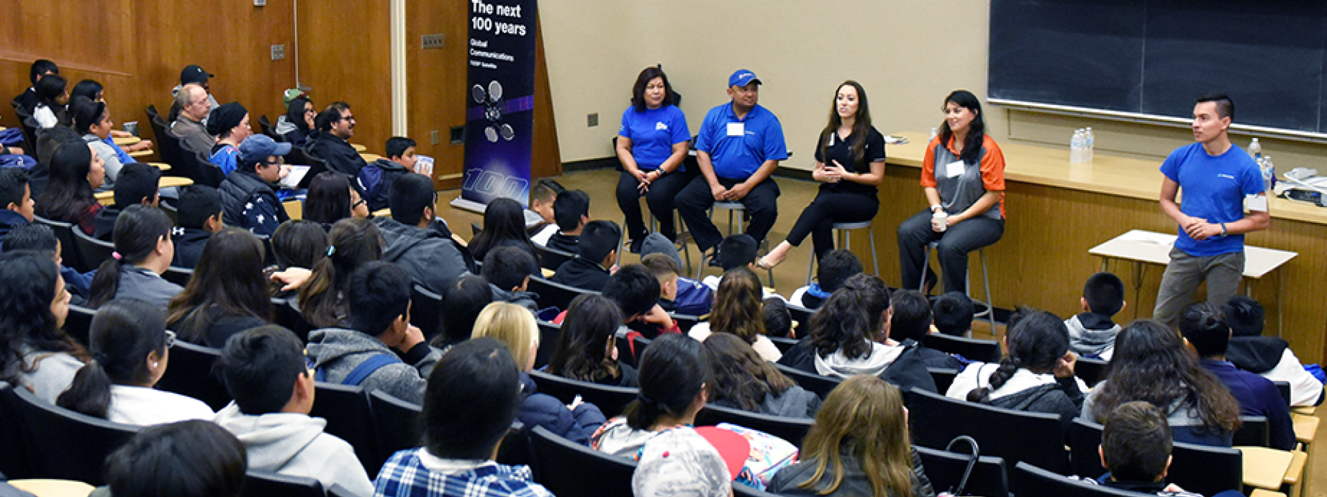 Boeing reps speak in auditorium 