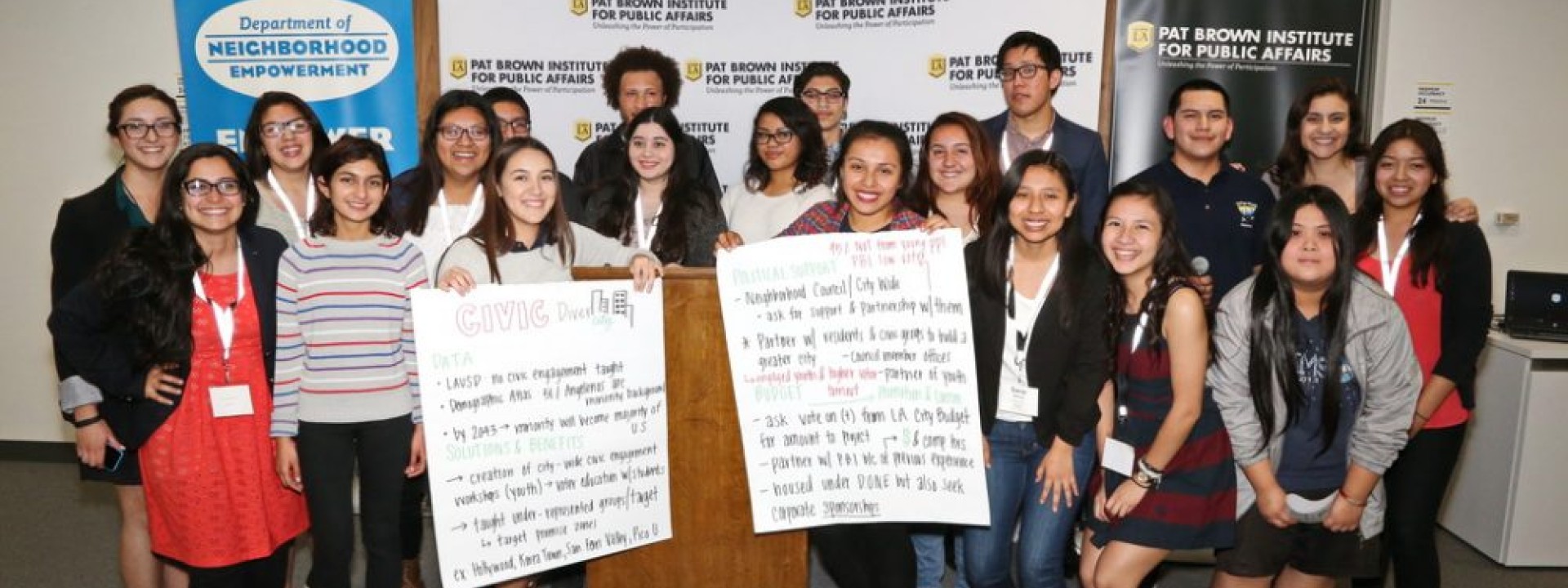 Civic U participants posing at the end of their presentation