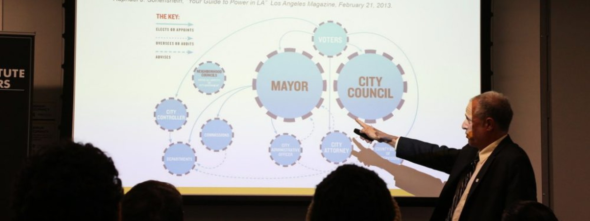 Civic U speaker engaged in presentation
