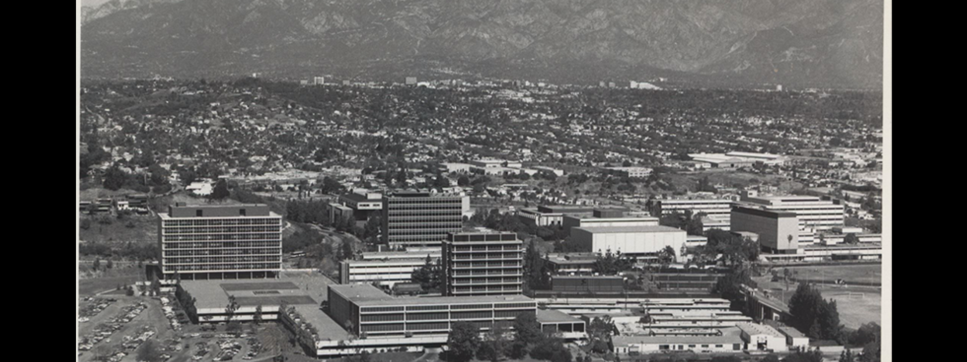 Birdseye view of Cal State LA in the 1970s