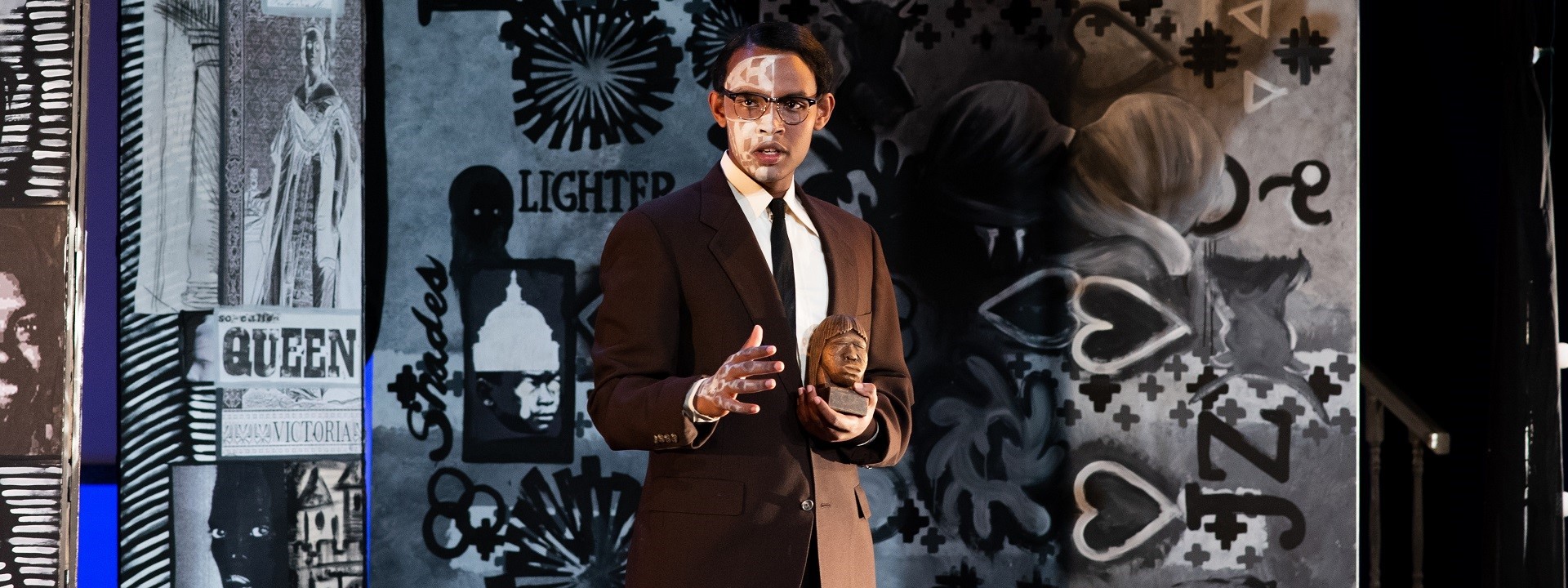 Dane Gbrayes onstage in a scene from "Funnyhouse of a Negro"