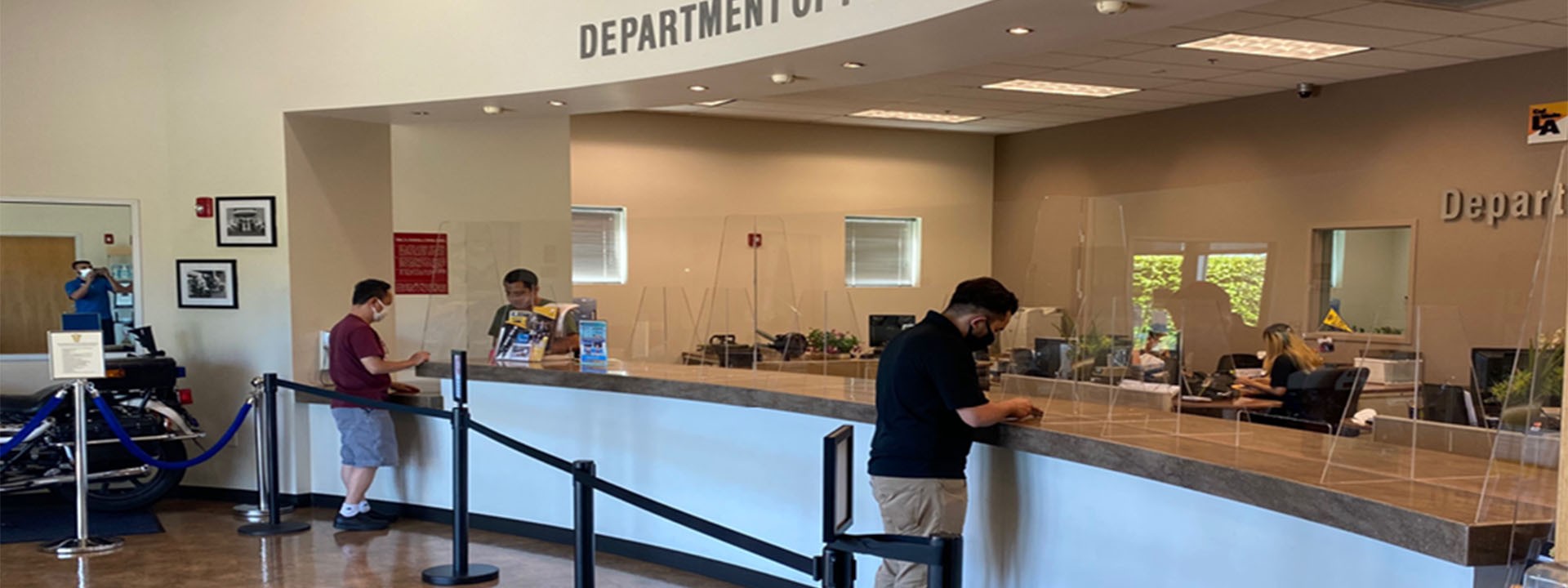 plastic barriers on public safety front counter