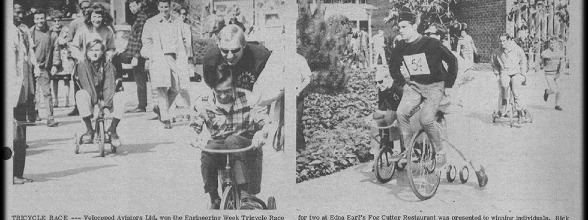 Cal State LA tricycle race in 1960s