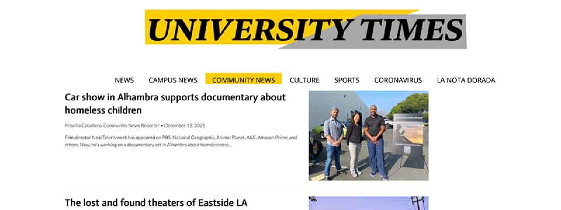 University Times screen grab