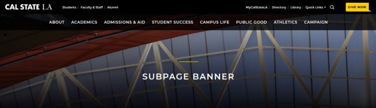 Subpage banner
