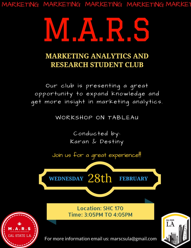 Tableau Workshop February 28th 2018