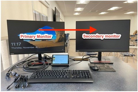 Primary (left) and secondary (right) monitors