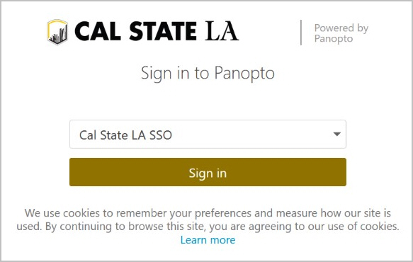 Cal State LA Sign in to Panopto page