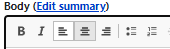 Drupal text formatting menu