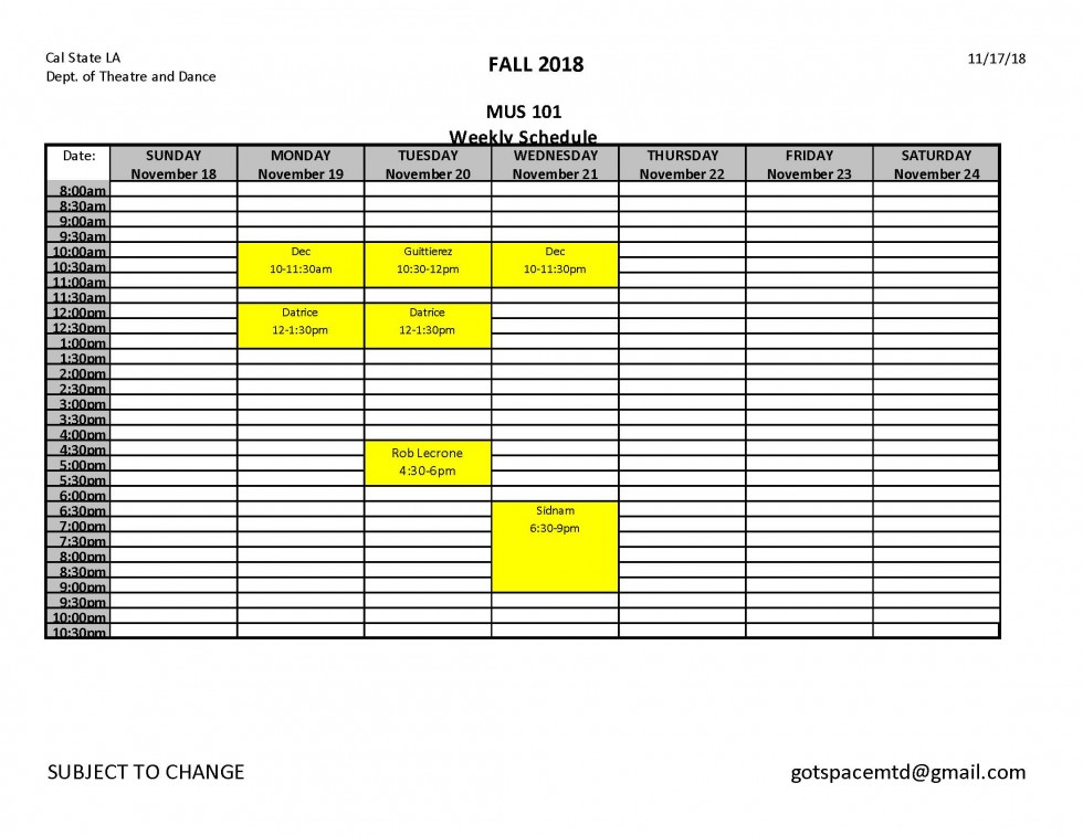 MUS 101 Nov 18