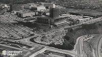 Cal State LA after the construction of Salazar Hall and Simpson Tower, the naming of which was highly contentious ca. 1968