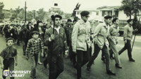 Brown Berets peacefully march through the streets