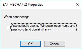 EAP MSCHAPv2 Properties setting